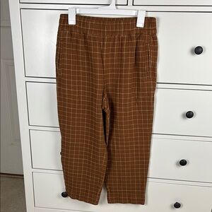 Madewell Waffleback Pull-On High-Rise Tapered Pants in Warm Hickory - Petite Med